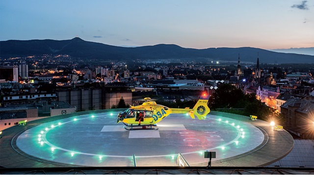 Heliport v liberecké nemocnici